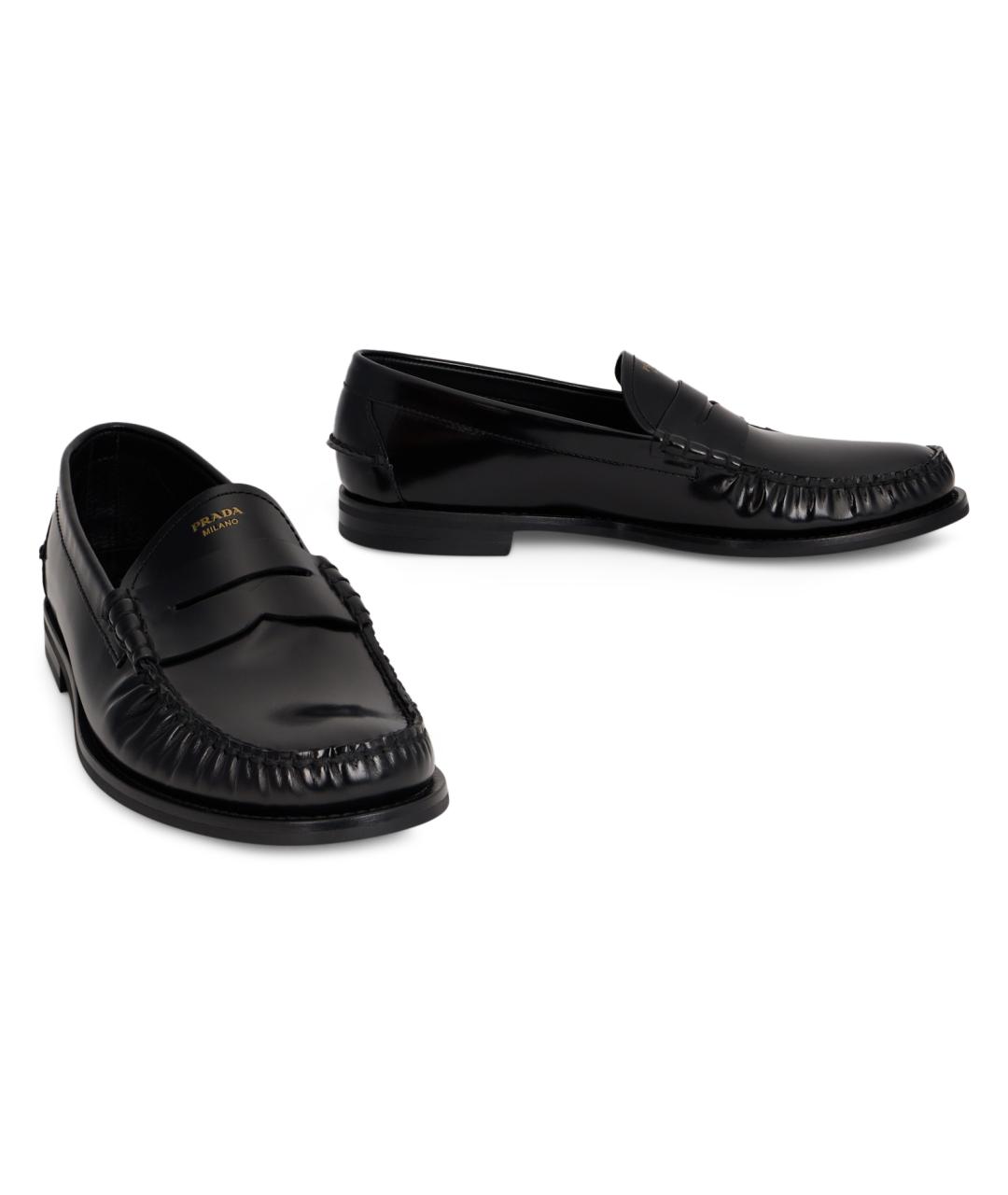 PRADA Черные кожаные лоферы, фото 2