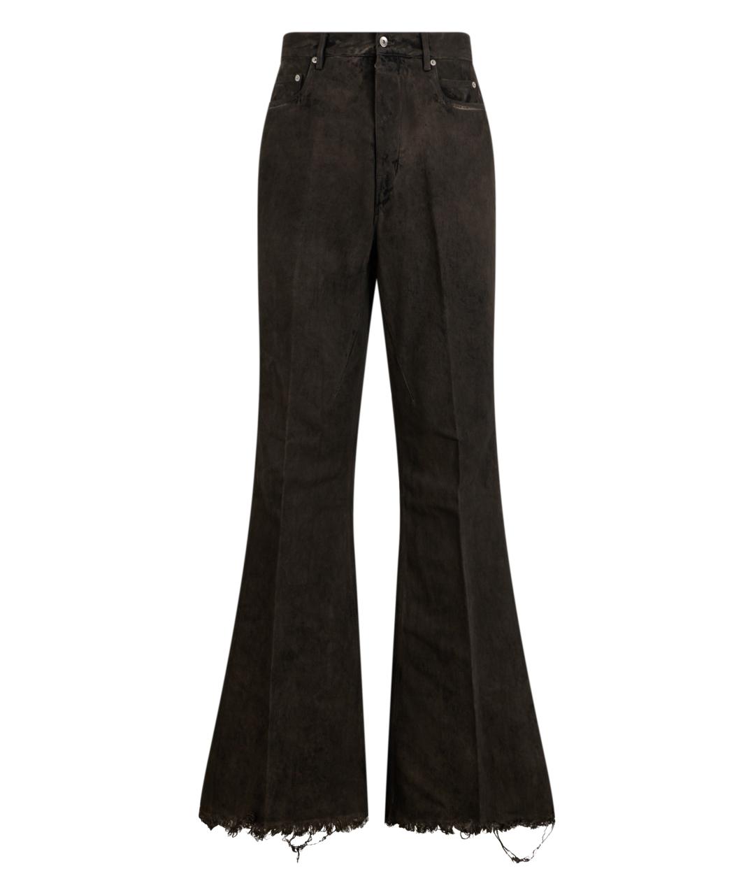 RICK OWENS Коричневые шерстяные повседневные брюки, фото 1