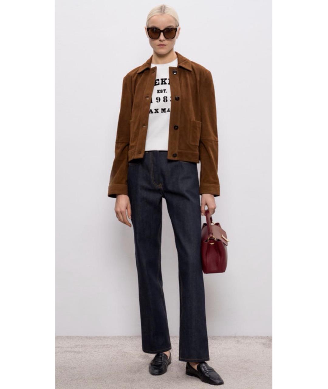 MAX MARA Коричневая замшевая куртка, фото 4