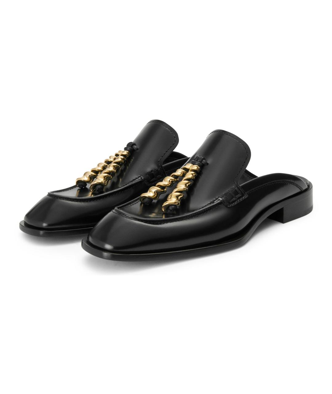 LOEWE Черные кожаные мюли, фото 5