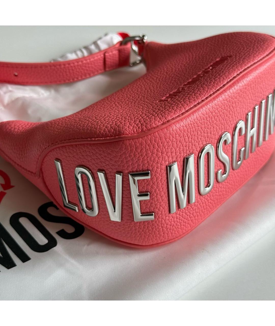 LOVE MOSCHINO Коралловая сумка через плечо из искусственной кожи, фото 2
