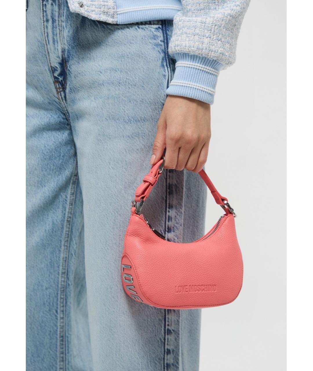 LOVE MOSCHINO Коралловая сумка через плечо из искусственной кожи, фото 4
