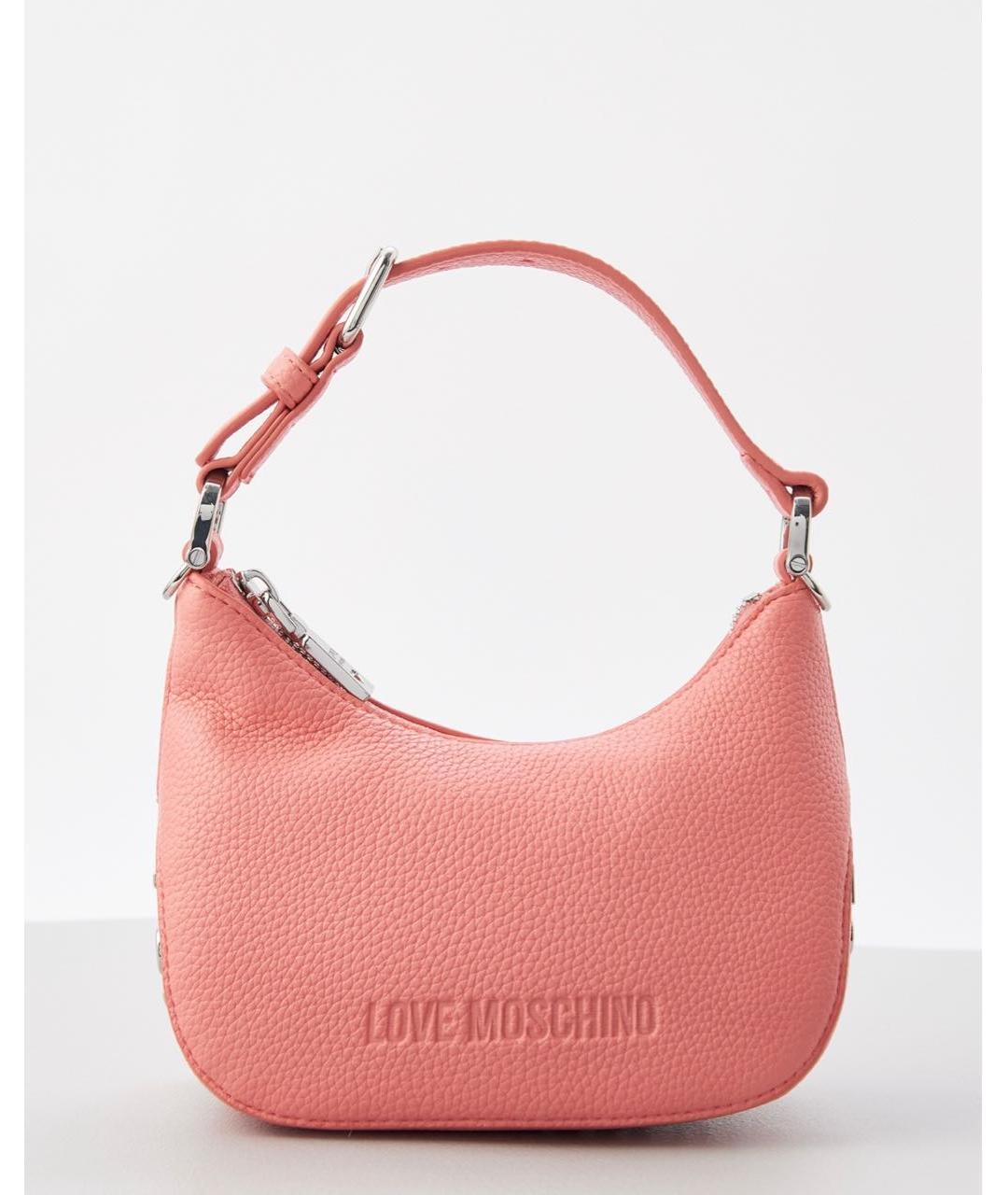 LOVE MOSCHINO Коралловая сумка через плечо из искусственной кожи, фото 8