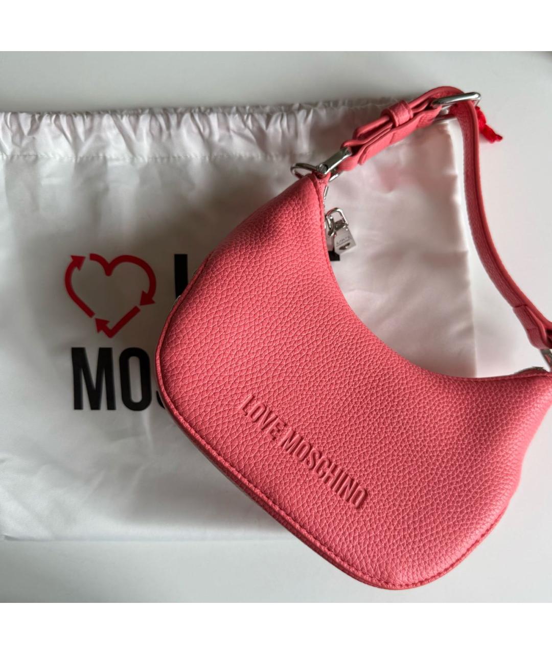 LOVE MOSCHINO Коралловая сумка через плечо из искусственной кожи, фото 7