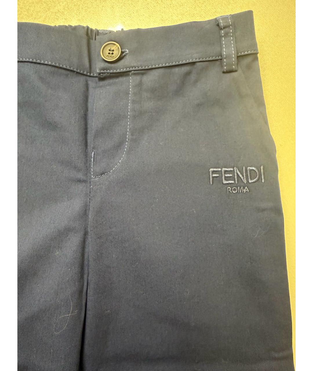 FENDI Синие хлопковые детские джинсы, фото 2