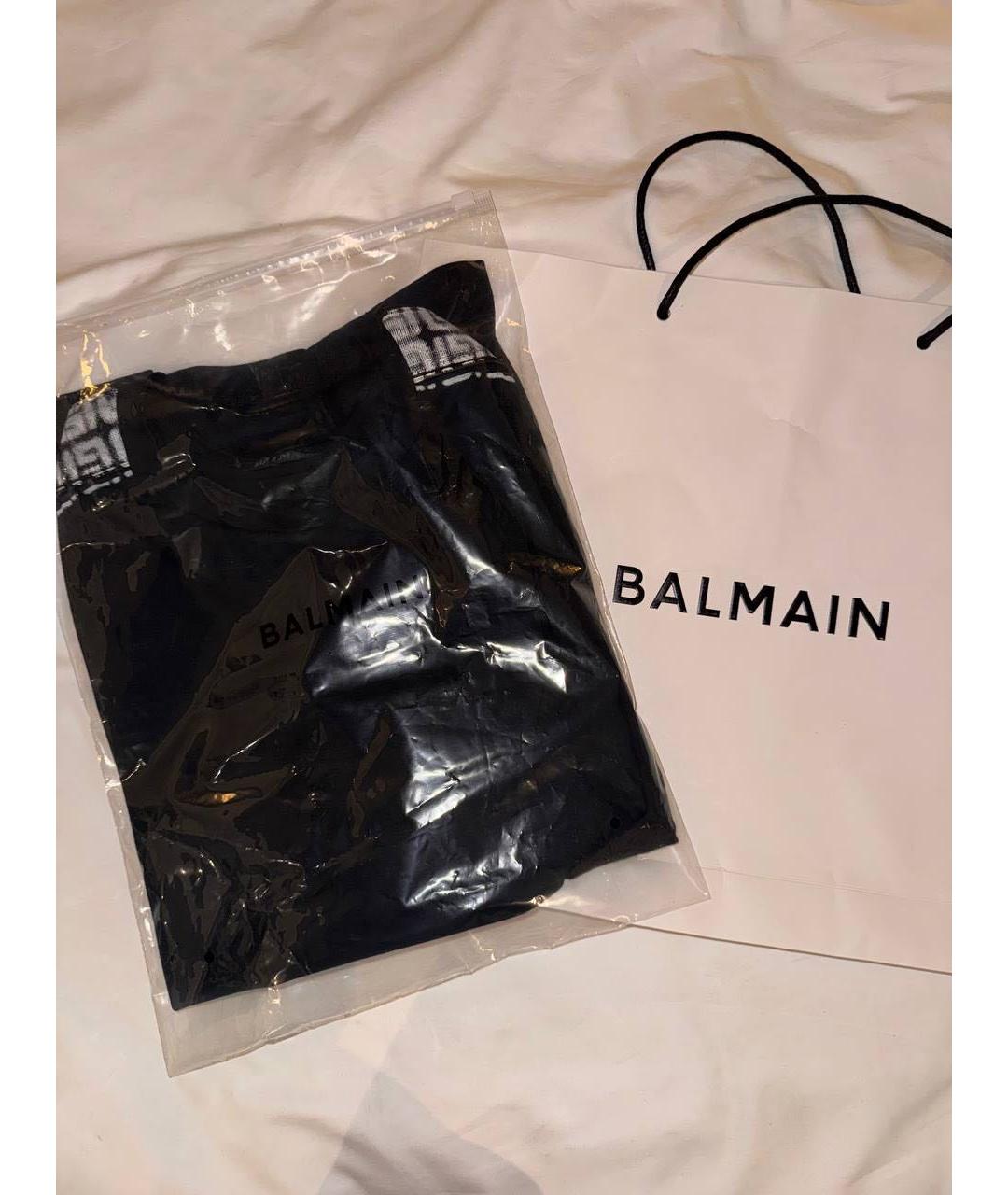 BALMAIN Черная хлопковая футболка, фото 5