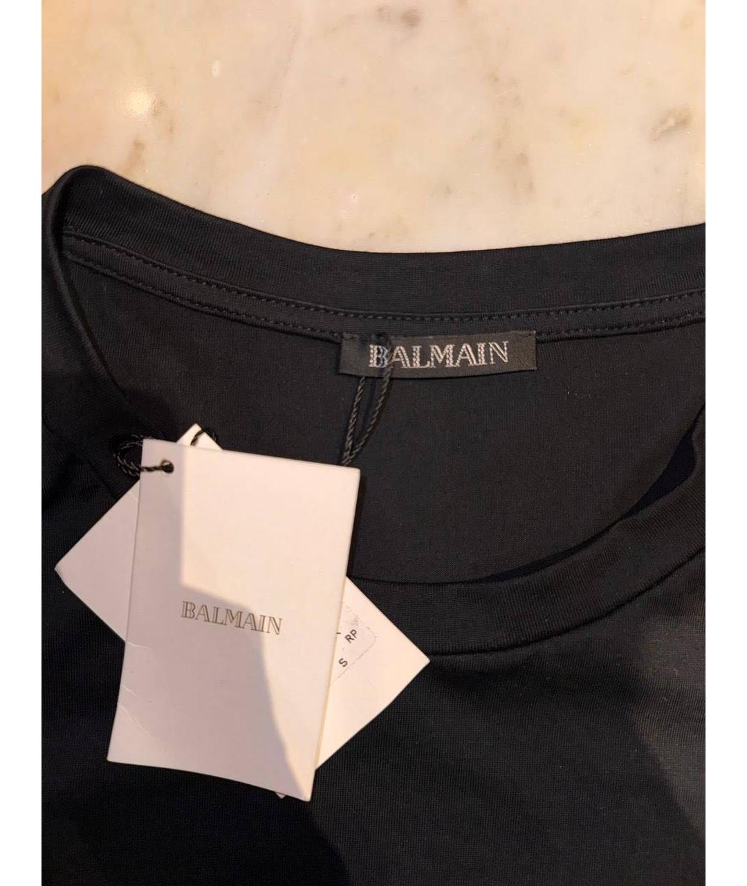 BALMAIN Черная хлопковая футболка, фото 3