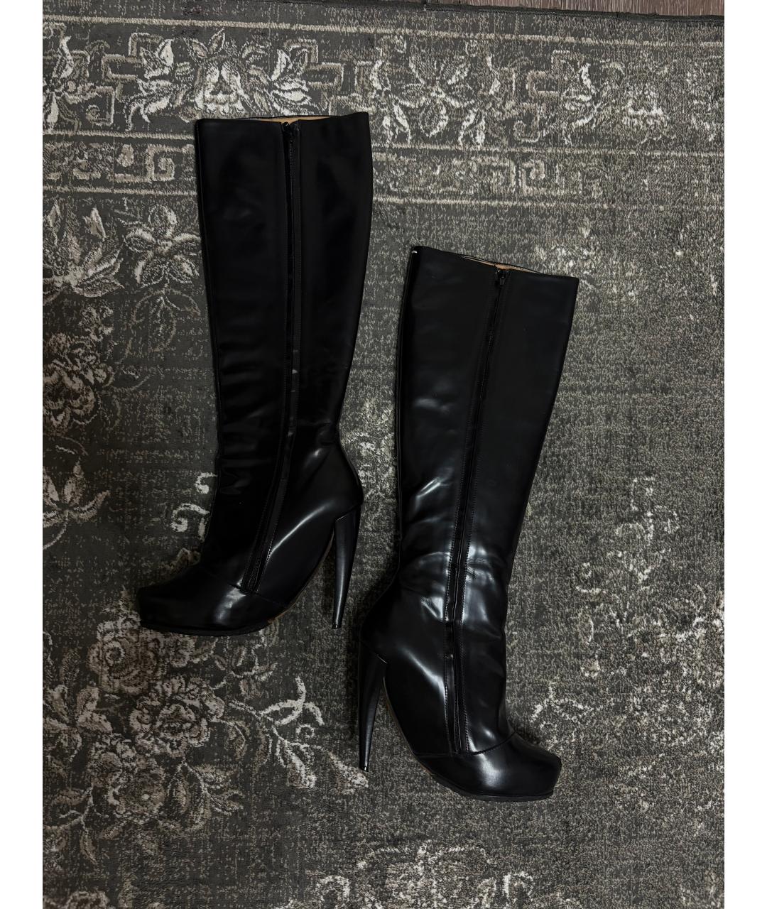 MAISON MARGIELA Черные кожаные полусапоги, фото 6