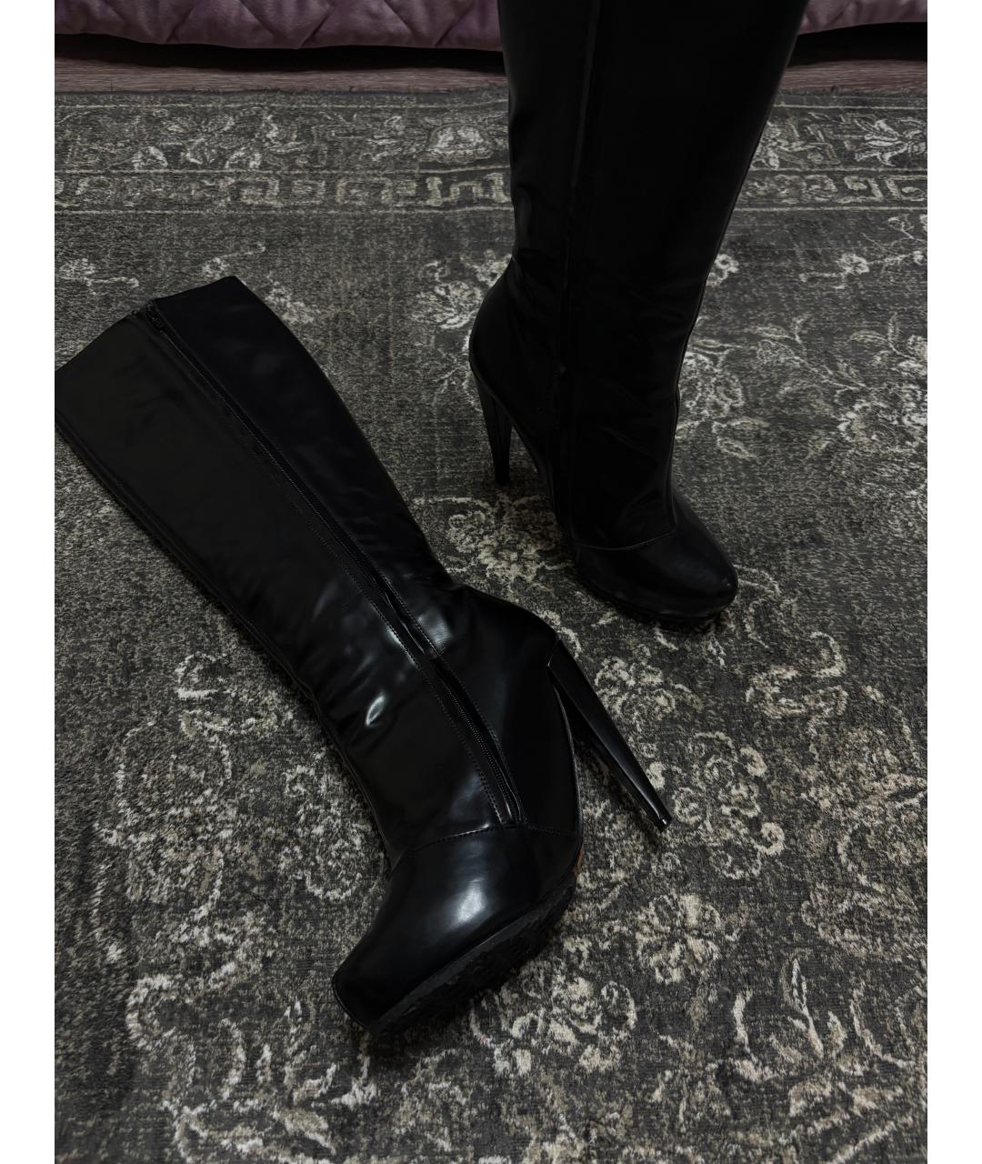 MAISON MARGIELA Черные кожаные полусапоги, фото 5