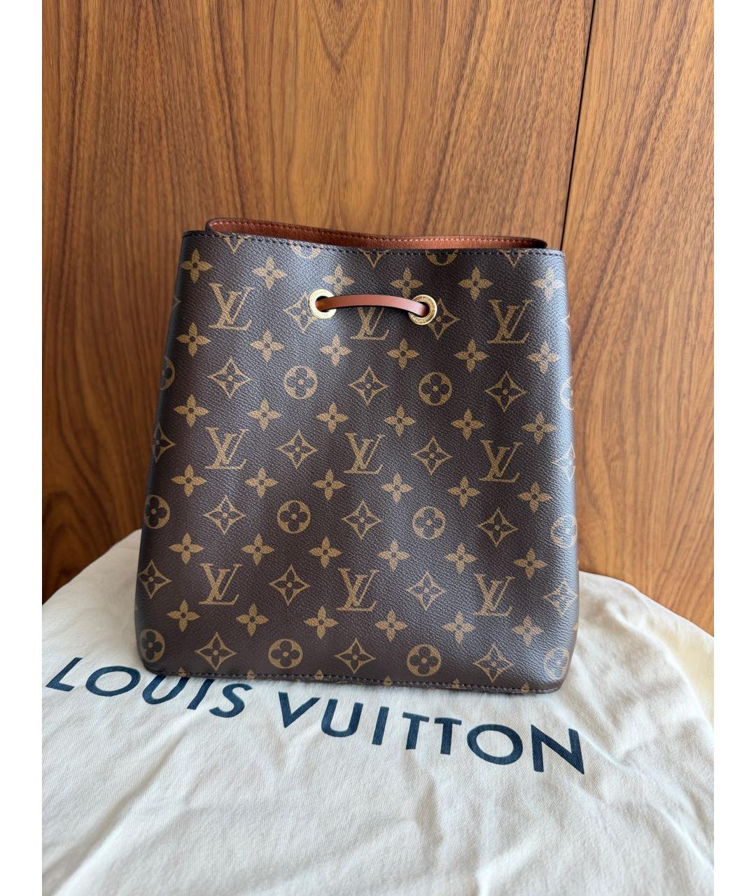 LOUIS VUITTON Коричневая сумка с короткими ручками из канвы, фото 2
