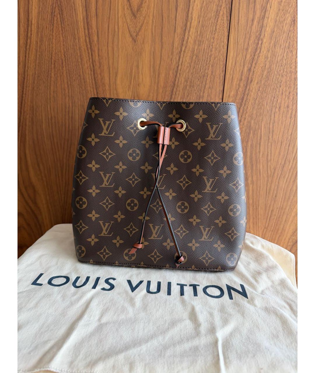 LOUIS VUITTON Коричневая сумка с короткими ручками из канвы, фото 5