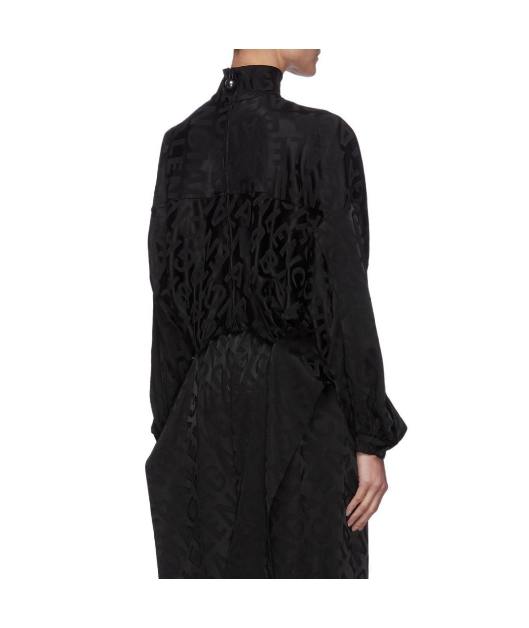 BALENCIAGA Черная шелковая блузы, фото 3
