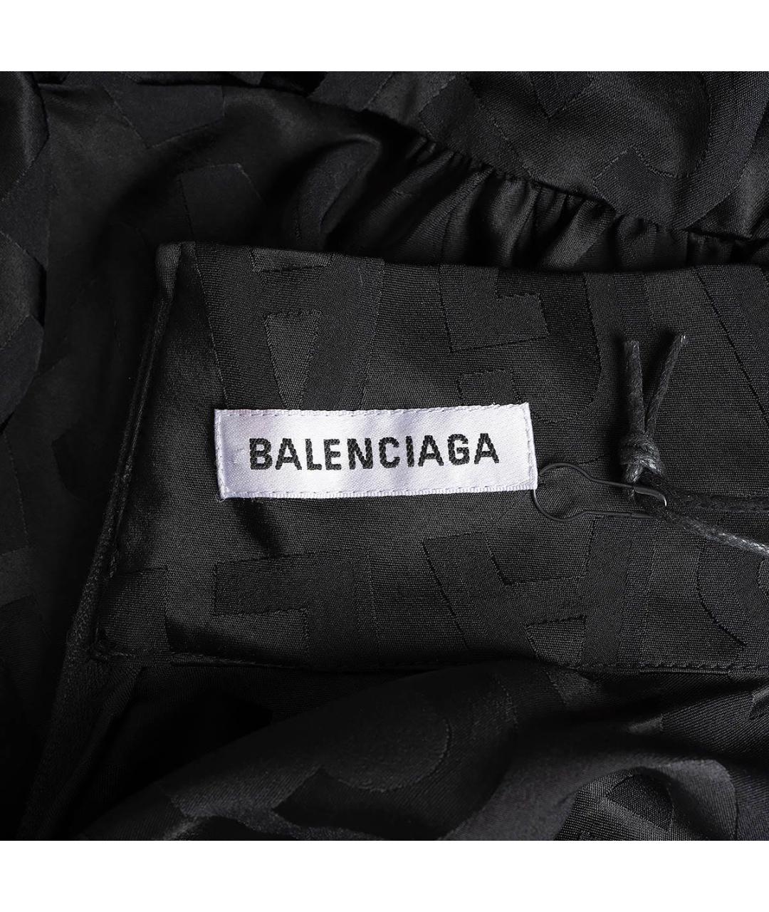BALENCIAGA Черная шелковая блузы, фото 6
