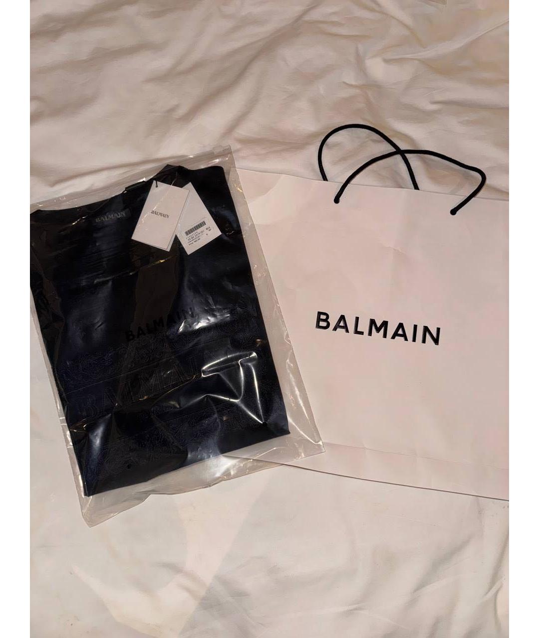 BALMAIN Черная хлопковая футболка, фото 5