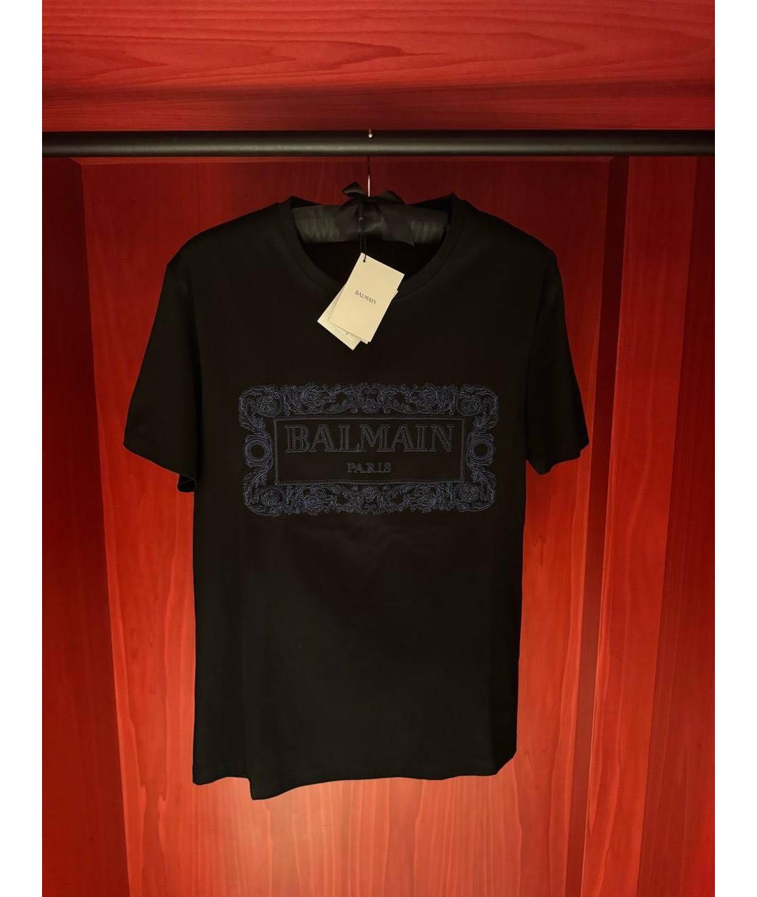 BALMAIN Черная хлопковая футболка, фото 6