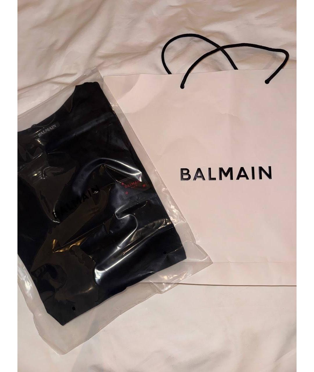 BALMAIN Черная хлопковая футболка, фото 5