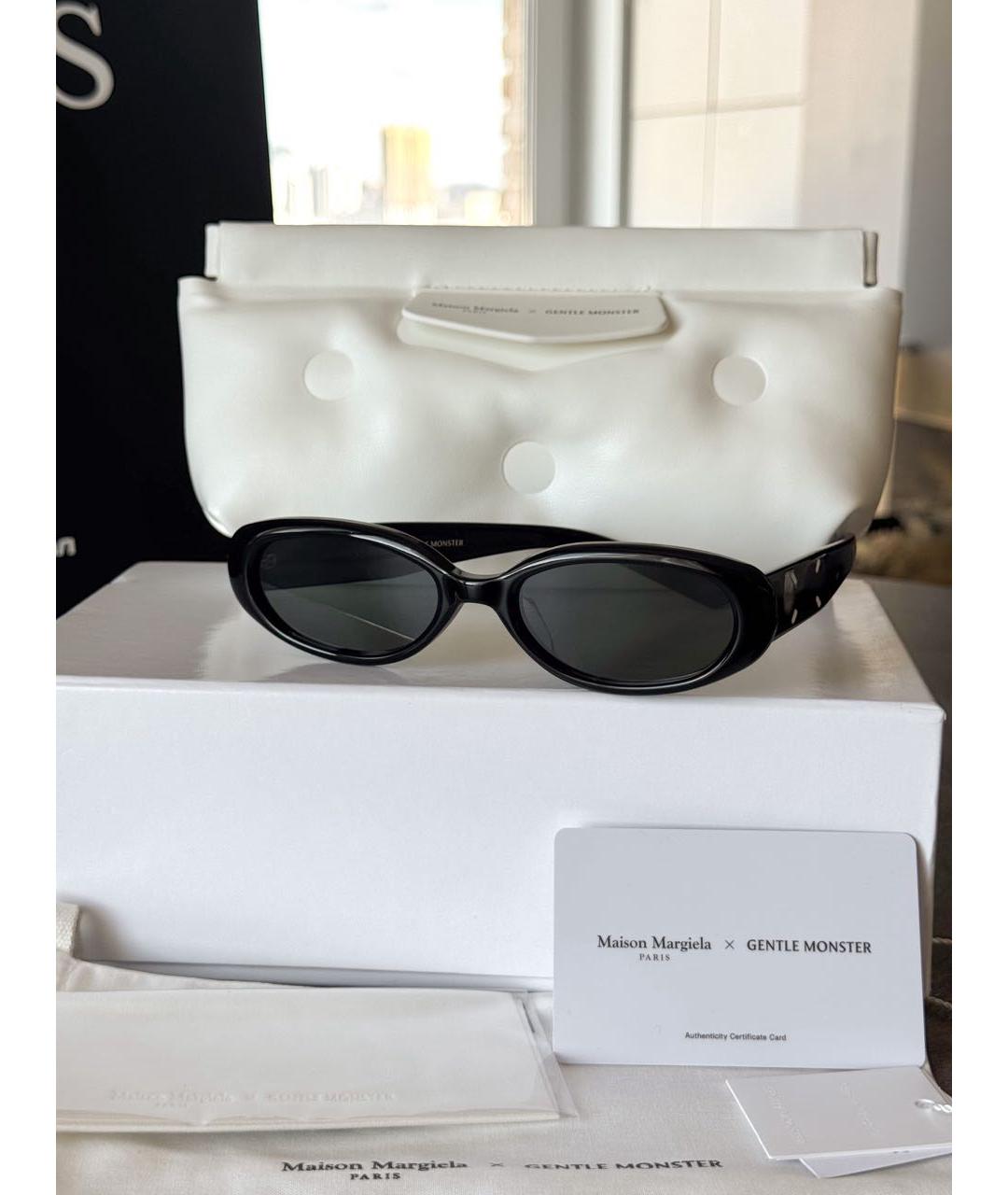 MM6 MAISON MARGIELA Черные пластиковые солнцезащитные очки, фото 3