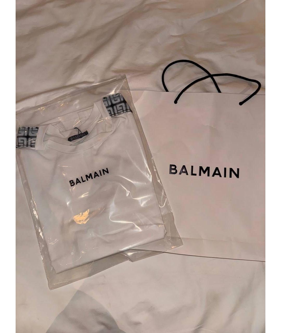 BALMAIN Белая хлопковая футболка, фото 5