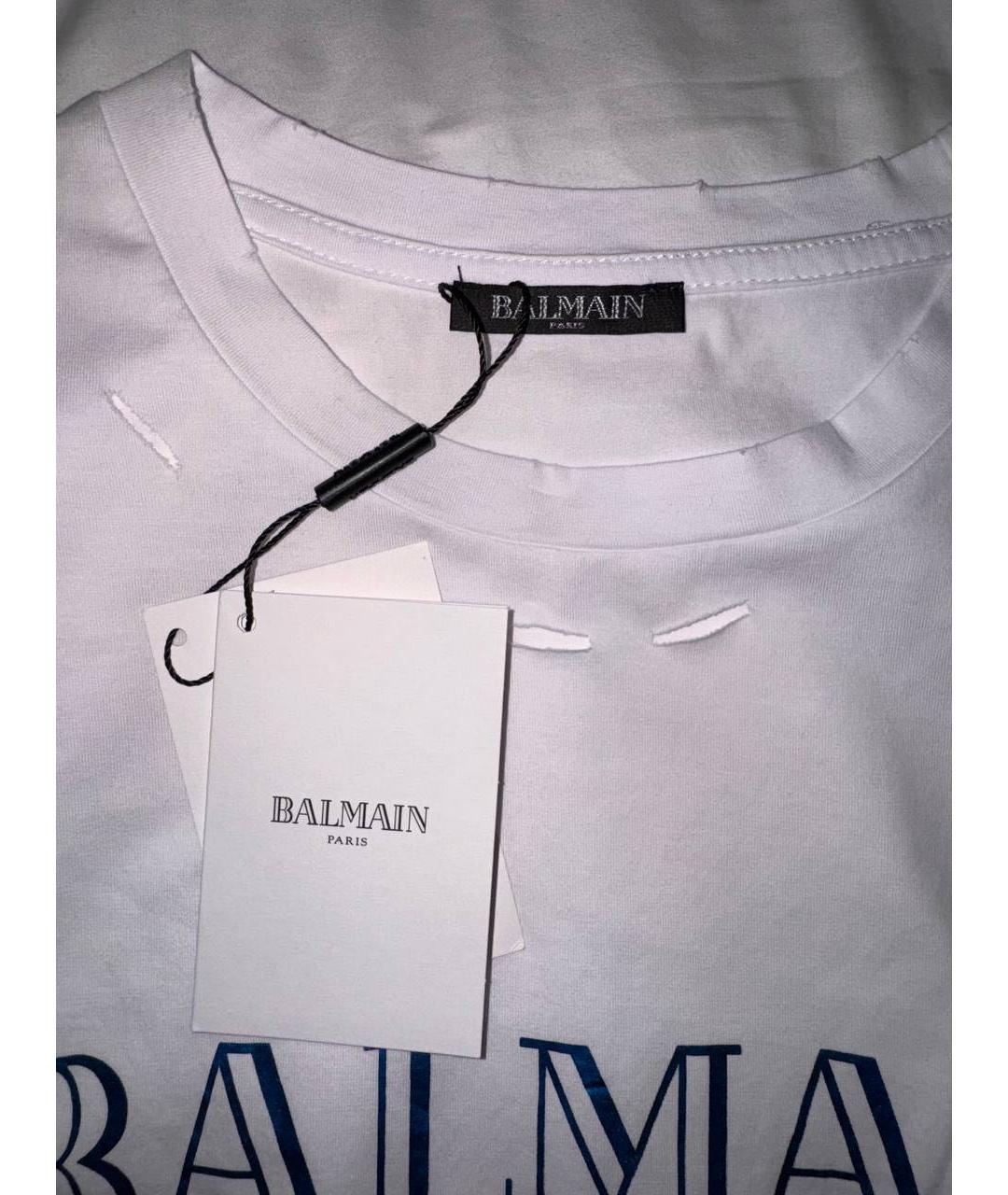 BALMAIN Белая хлопковая футболка, фото 3