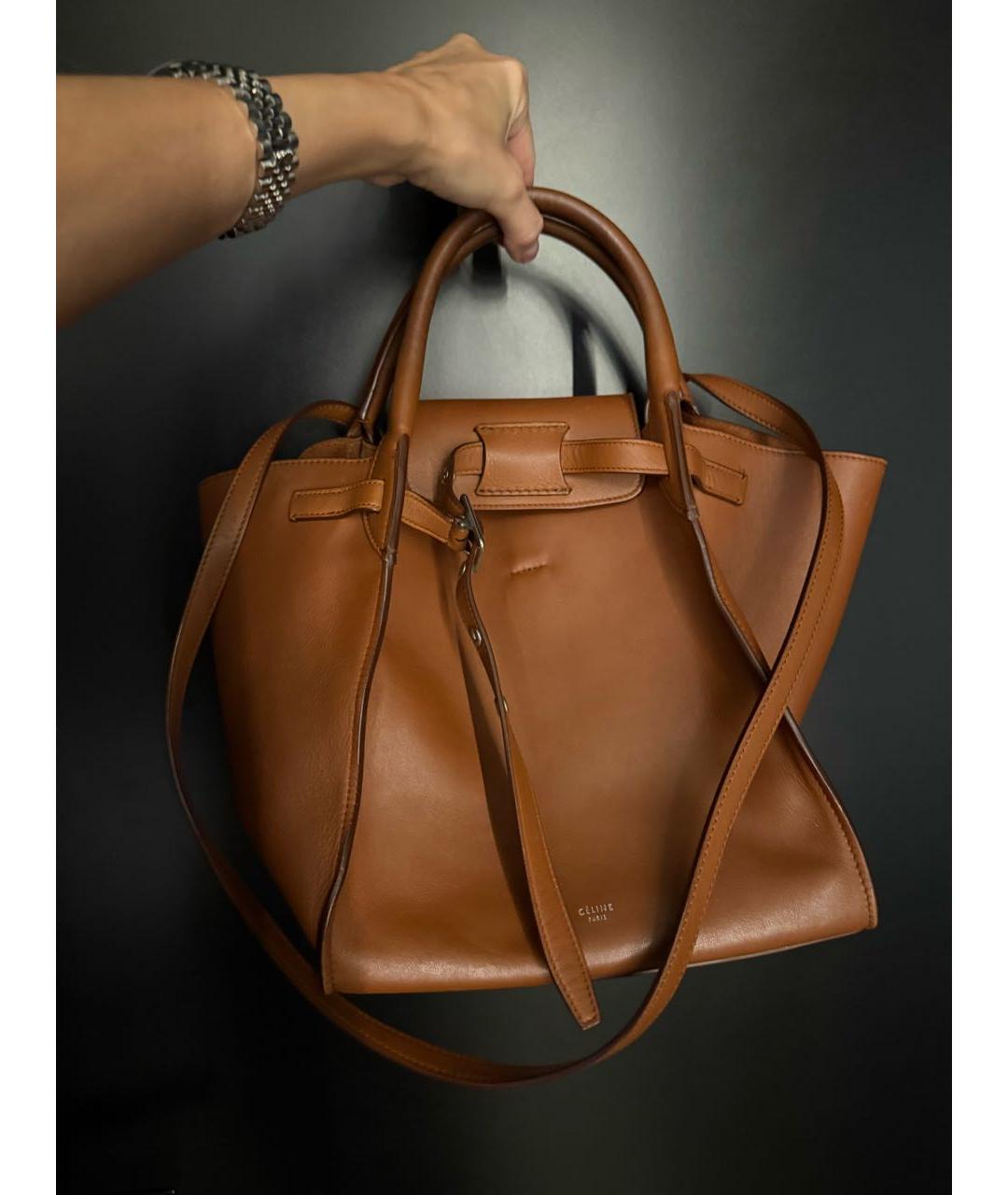 CELINE Коричневая кожаная сумка тоут, фото 2
