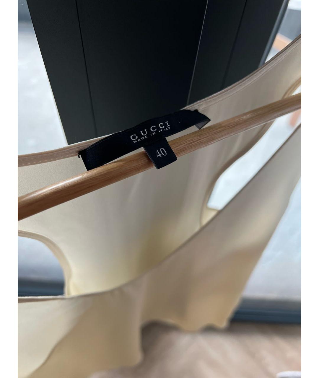 GUCCI Бежевая шелковая майка, фото 2