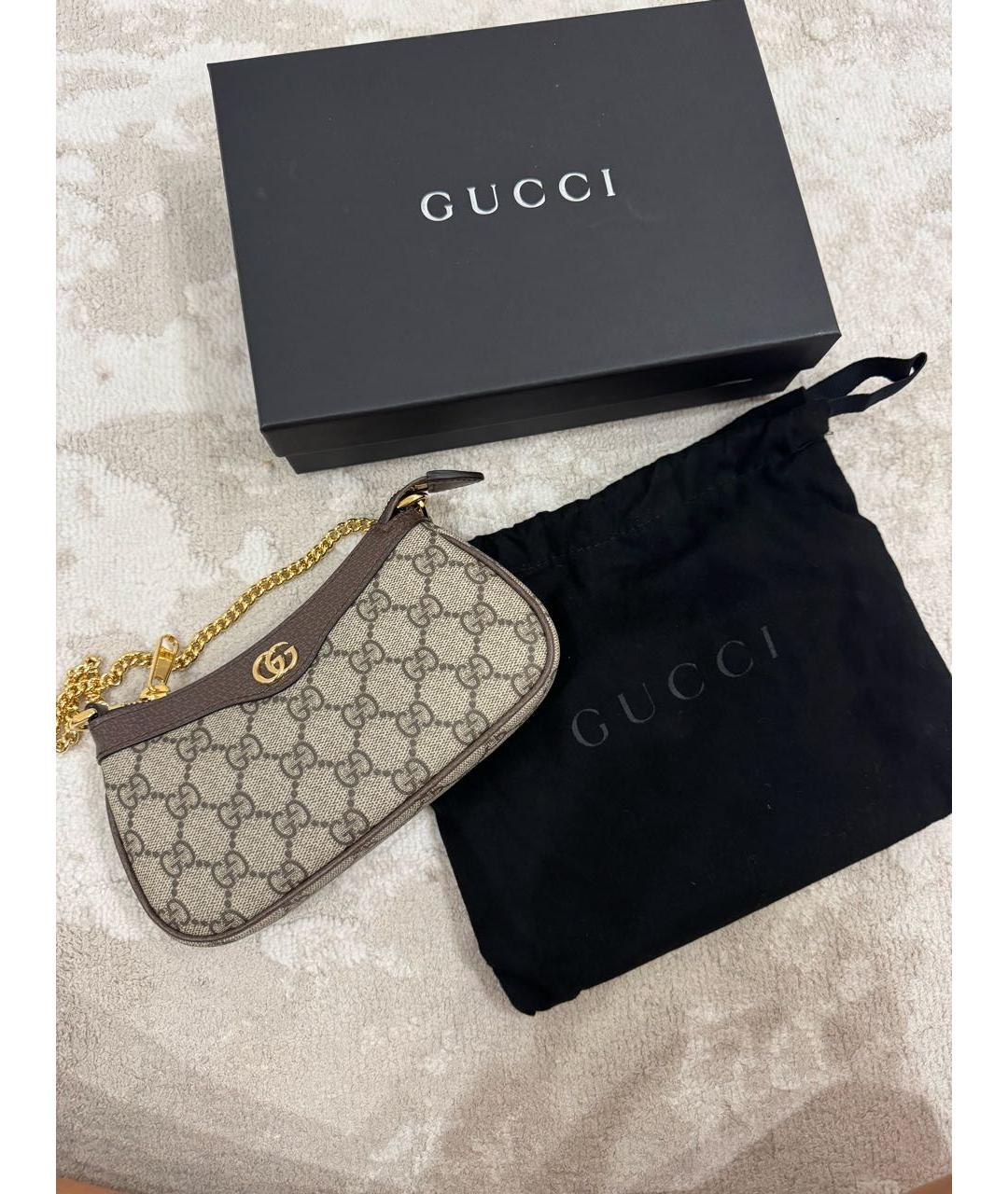 GUCCI Коричневая кожаная сумка через плечо, фото 3