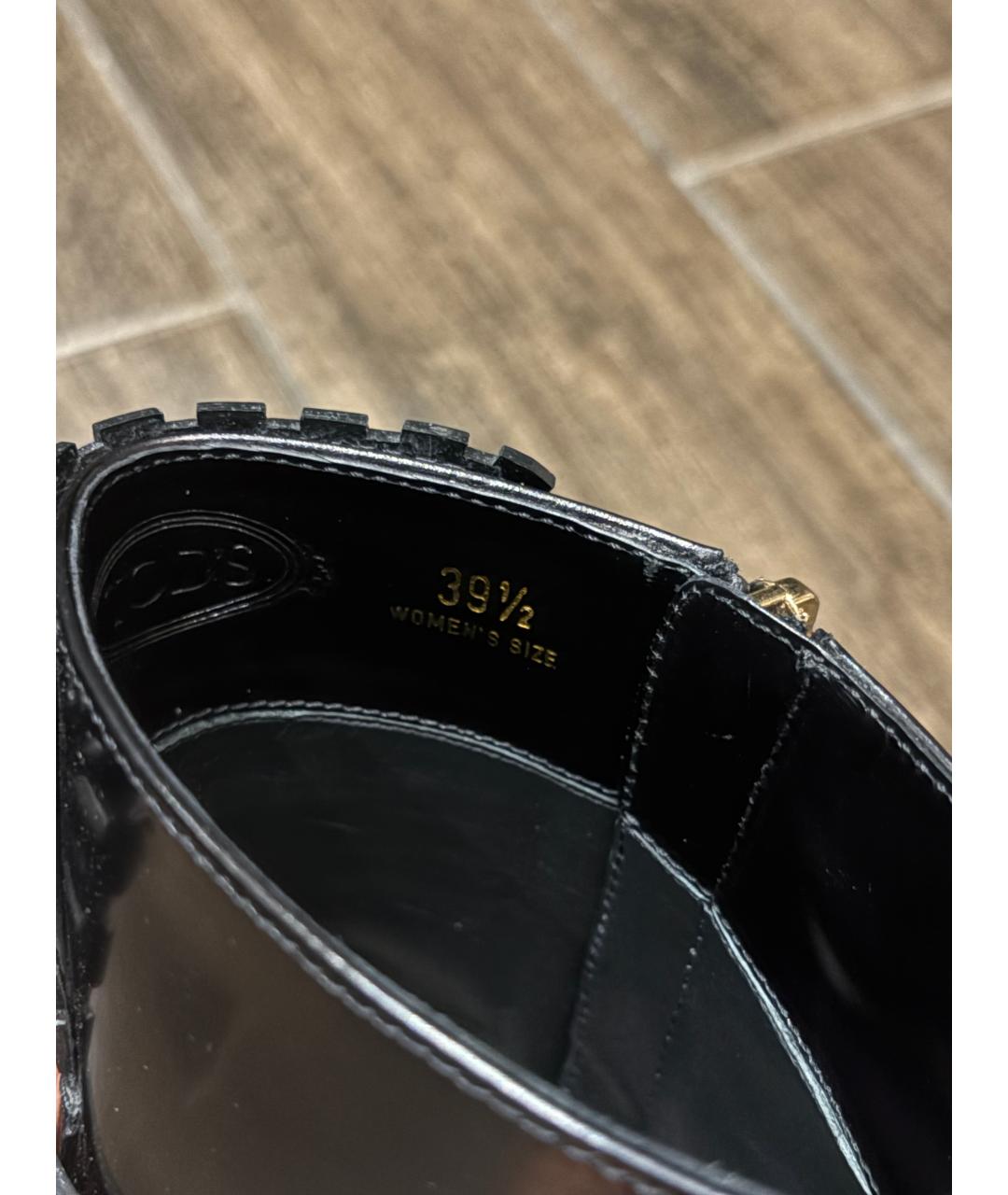 TOD'S Черные кожаные ботинки, фото 5