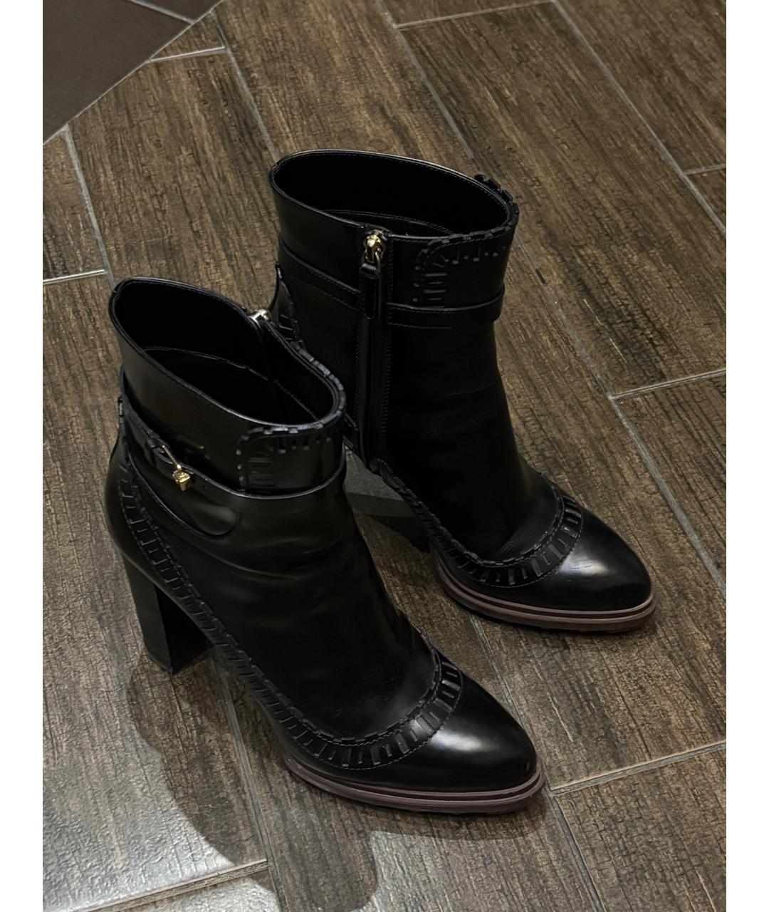 TOD'S Черные кожаные ботинки, фото 2