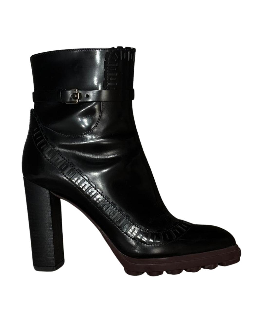 TOD'S Черные кожаные ботинки, фото 1