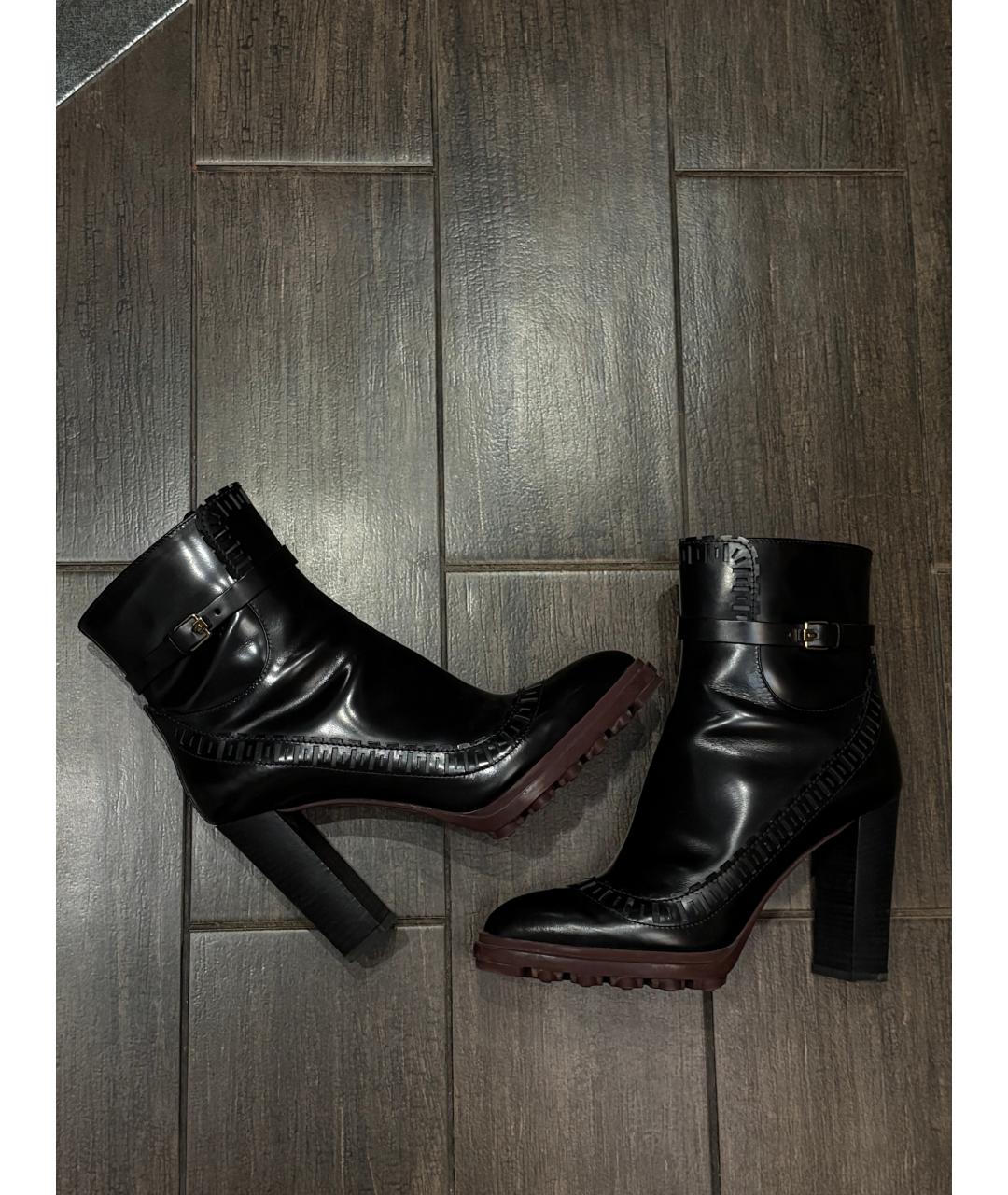 TOD'S Черные кожаные ботинки, фото 3