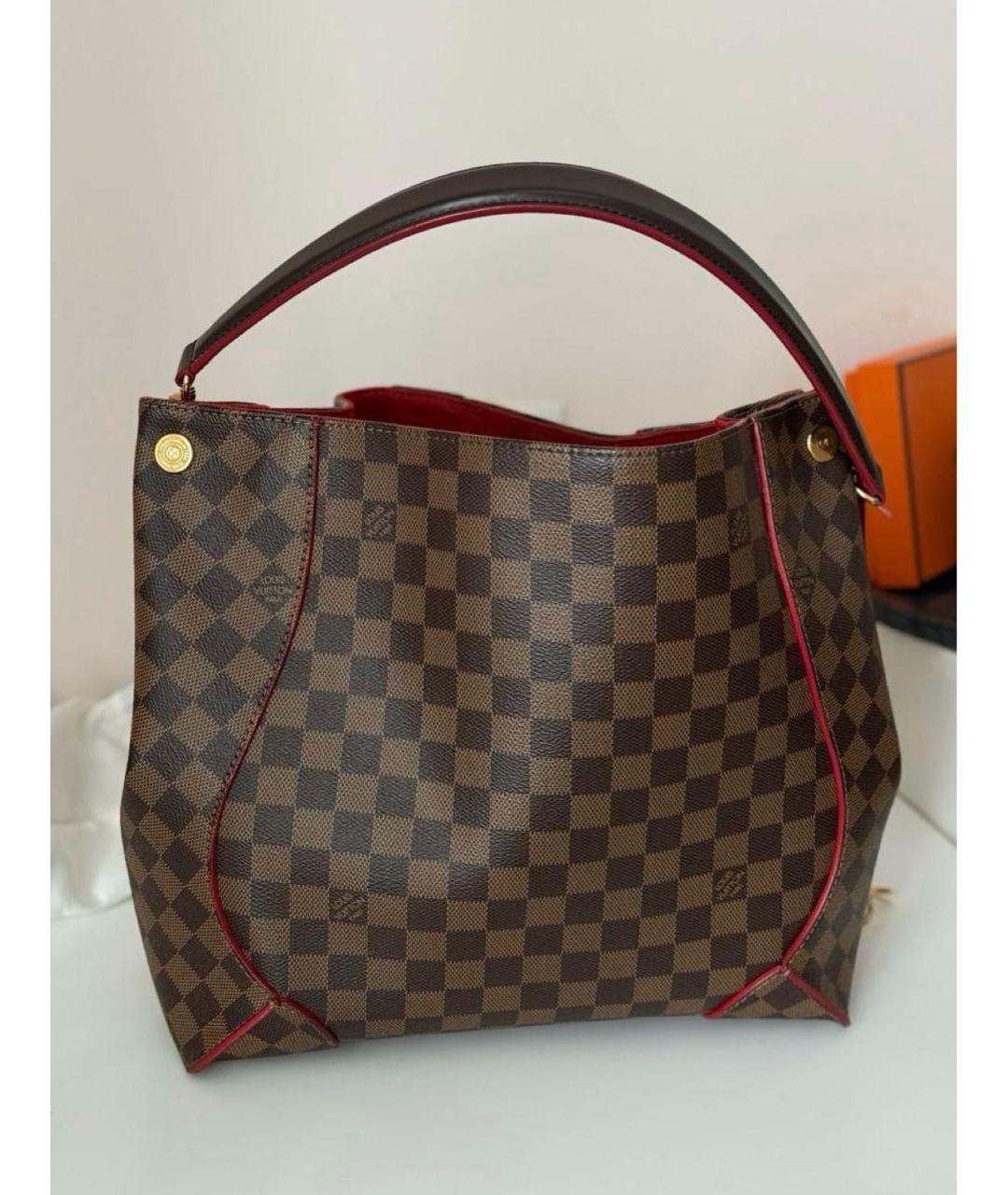 LOUIS VUITTON Коричневая сумка тоут из канвы, фото 4
