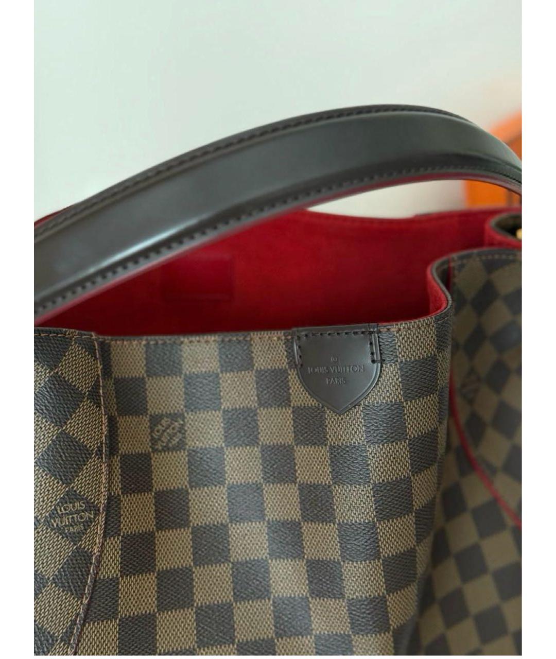 LOUIS VUITTON Коричневая сумка тоут из канвы, фото 3