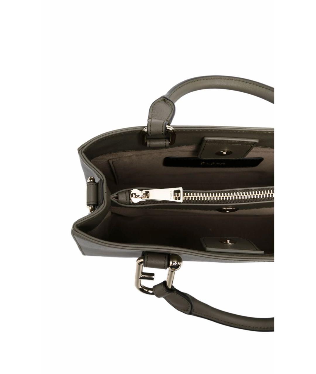 FURLA Хаки кожаная сумка тоут, фото 4
