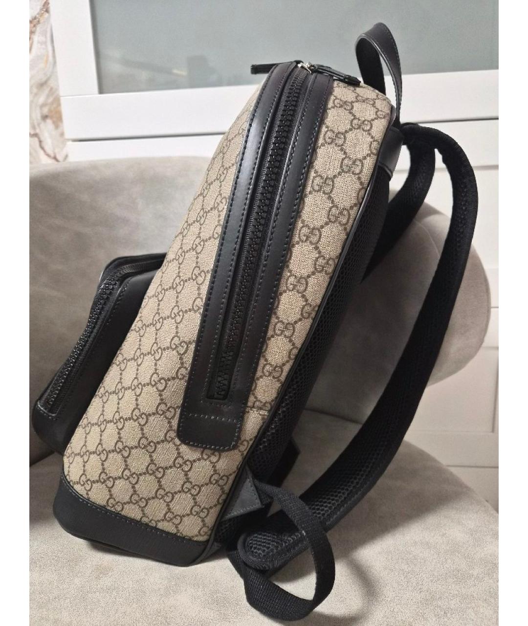 GUCCI Бежевый рюкзак из канвы, фото 3