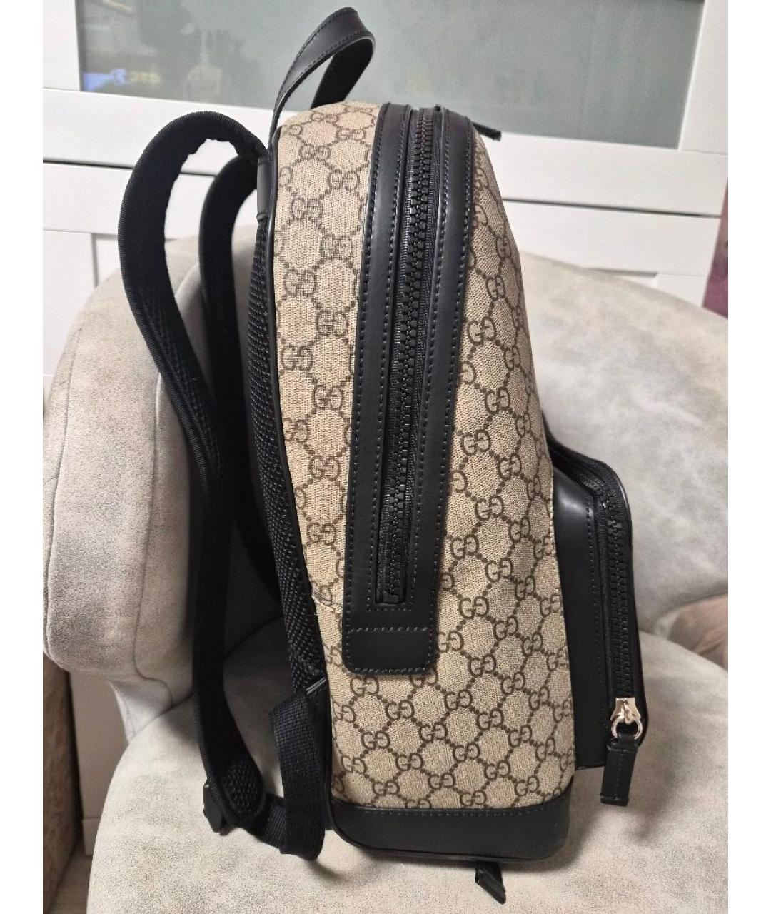 GUCCI Бежевый рюкзак из канвы, фото 2