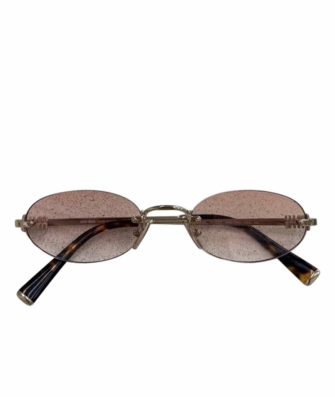 MIU MIU Розовые металлические солнцезащитные очки, фото 1