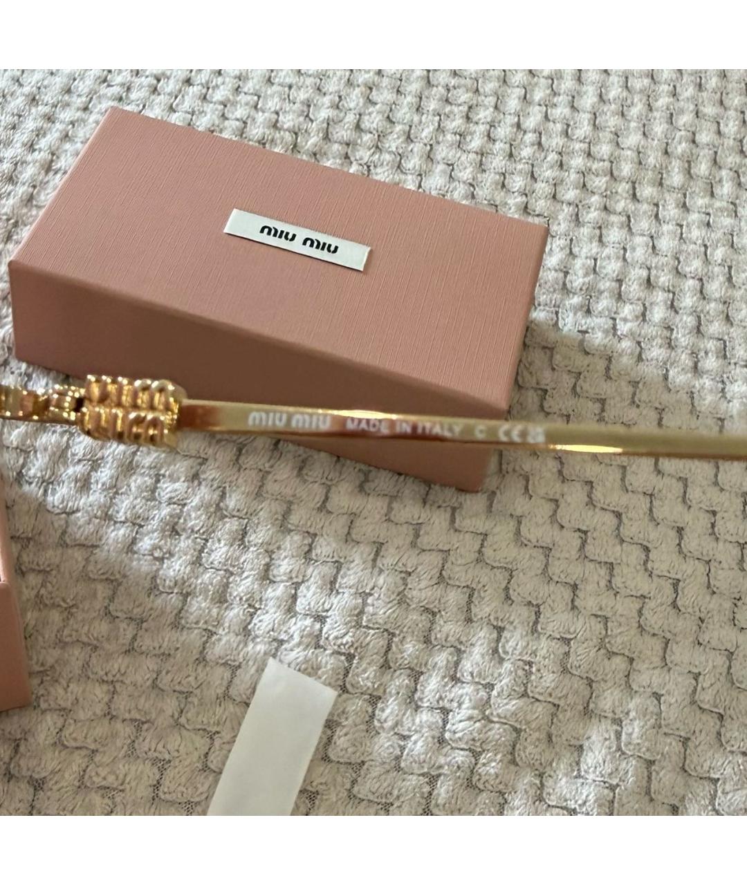 MIU MIU Розовые металлические солнцезащитные очки, фото 6