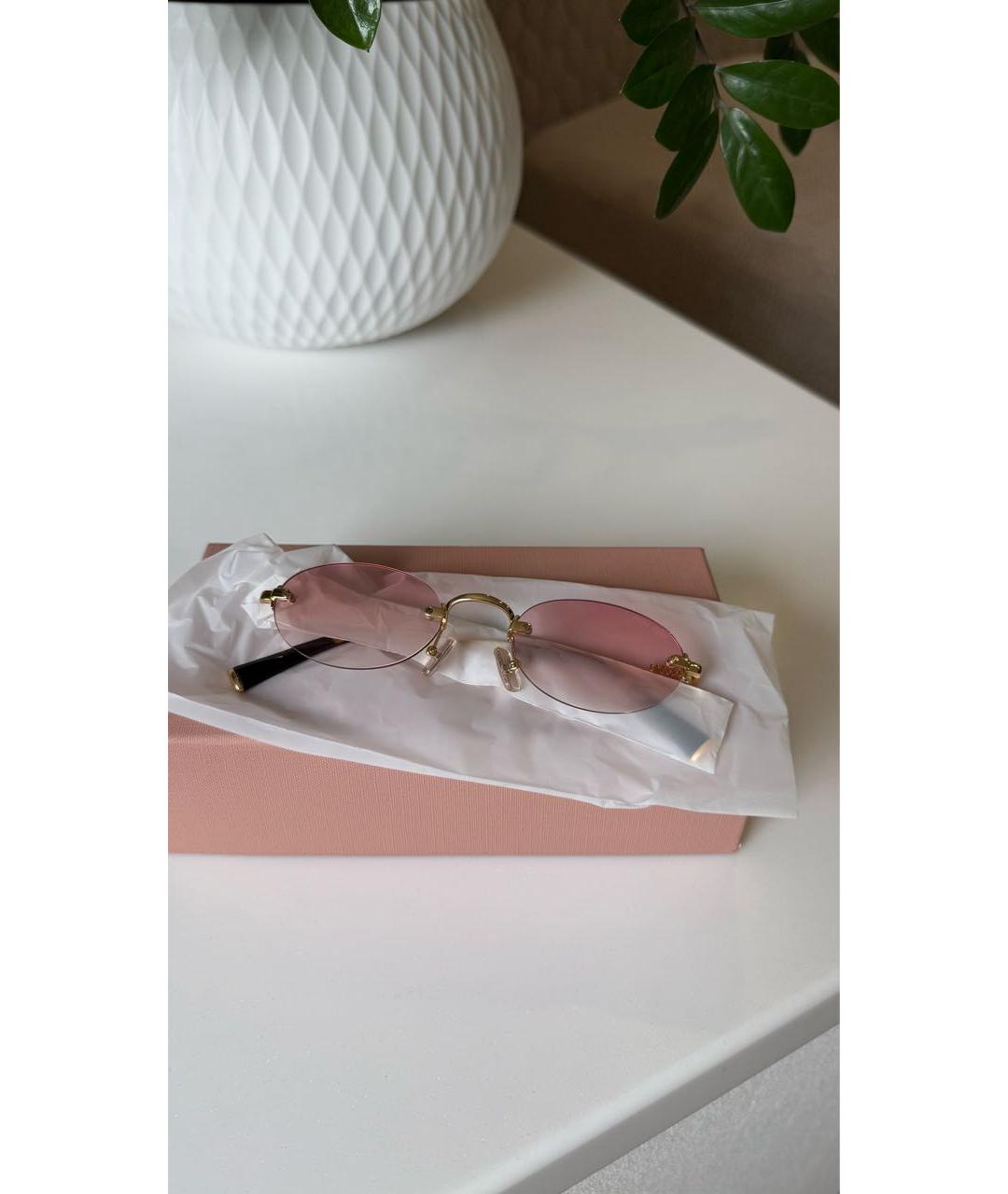 MIU MIU Розовые металлические солнцезащитные очки, фото 2