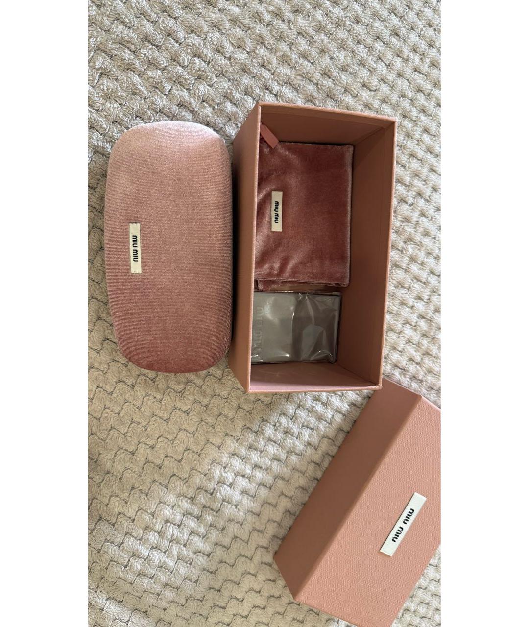 MIU MIU Розовые металлические солнцезащитные очки, фото 5