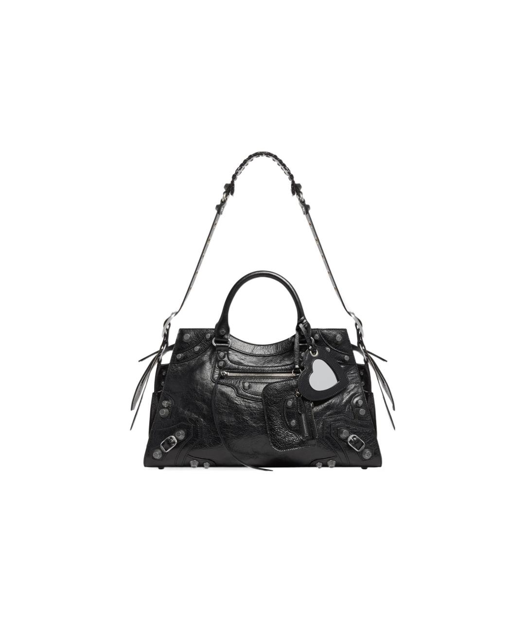 BALENCIAGA Черная кожаная сумка через плечо, фото 1