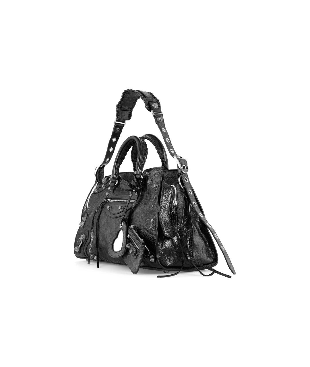 BALENCIAGA Черная кожаная сумка через плечо, фото 2