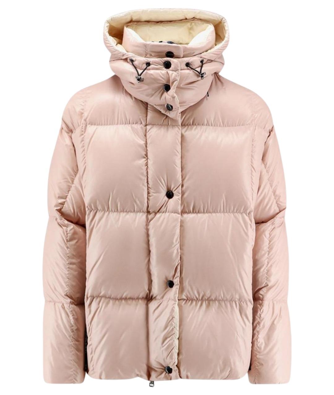 MONCLER Розовый полиамидовый пуховик, фото 1
