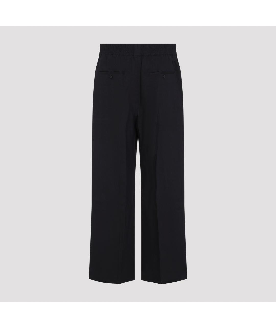 JACQUEMUS Черные льняные повседневные брюки, фото 2