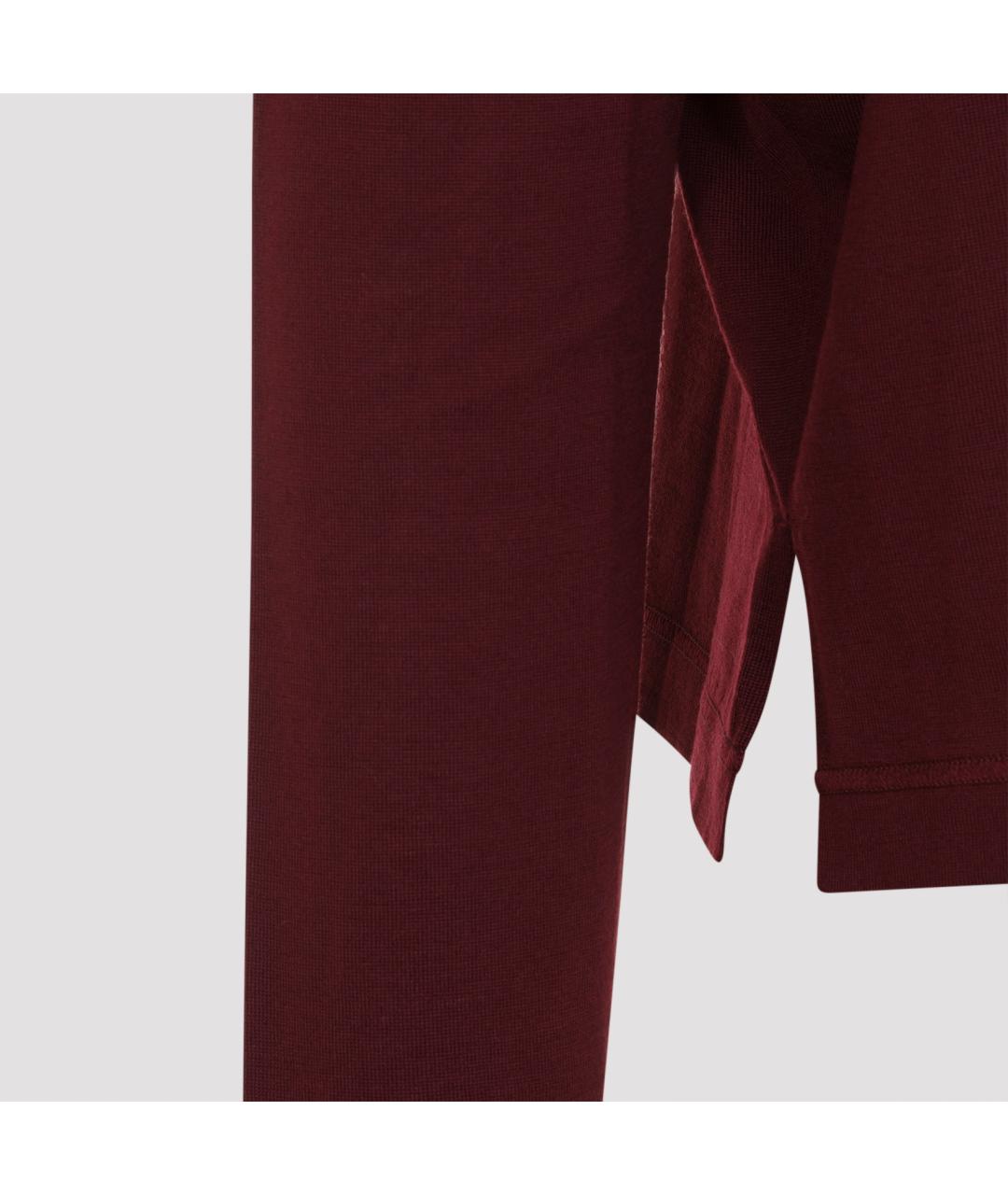 JIL SANDER Красное шерстяное поло с длинным рукавом, фото 3