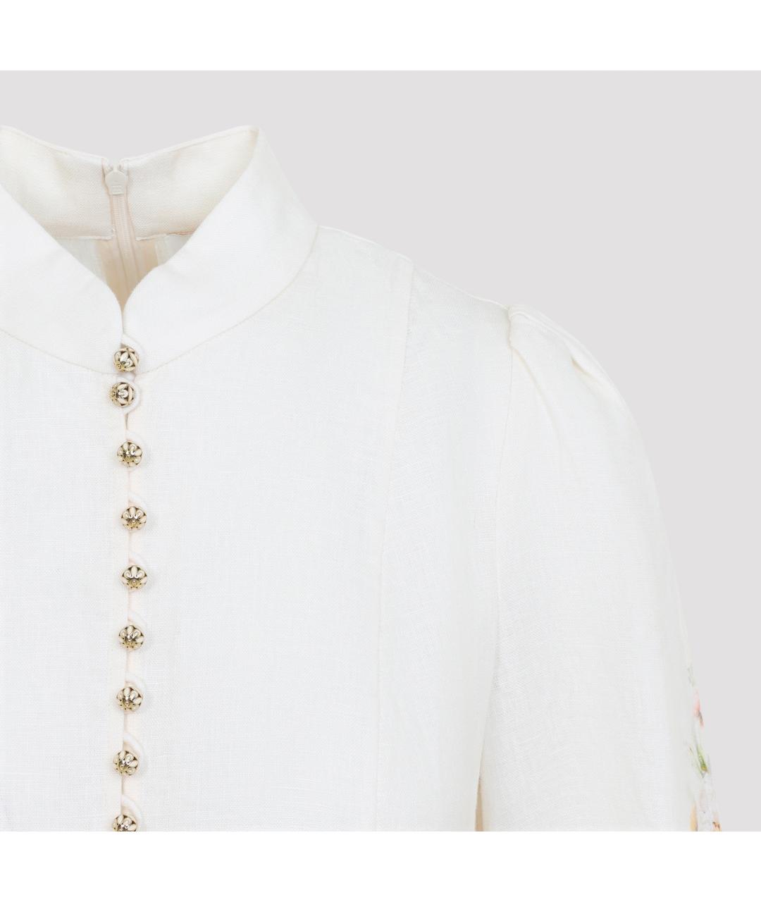 ZIMMERMANN Бежевое льняное повседневное платье, фото 5