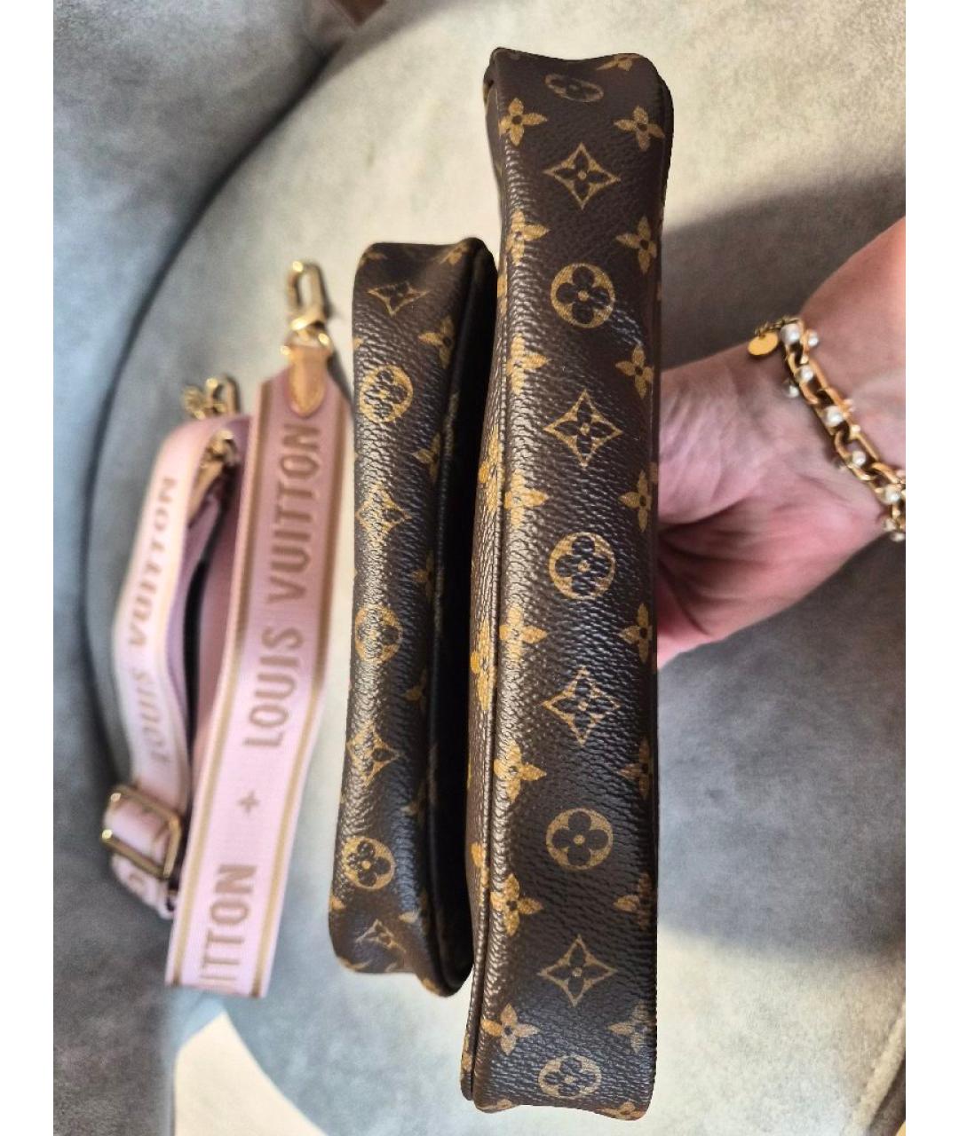 LOUIS VUITTON Коричневая сумка через плечо из канвы, фото 3