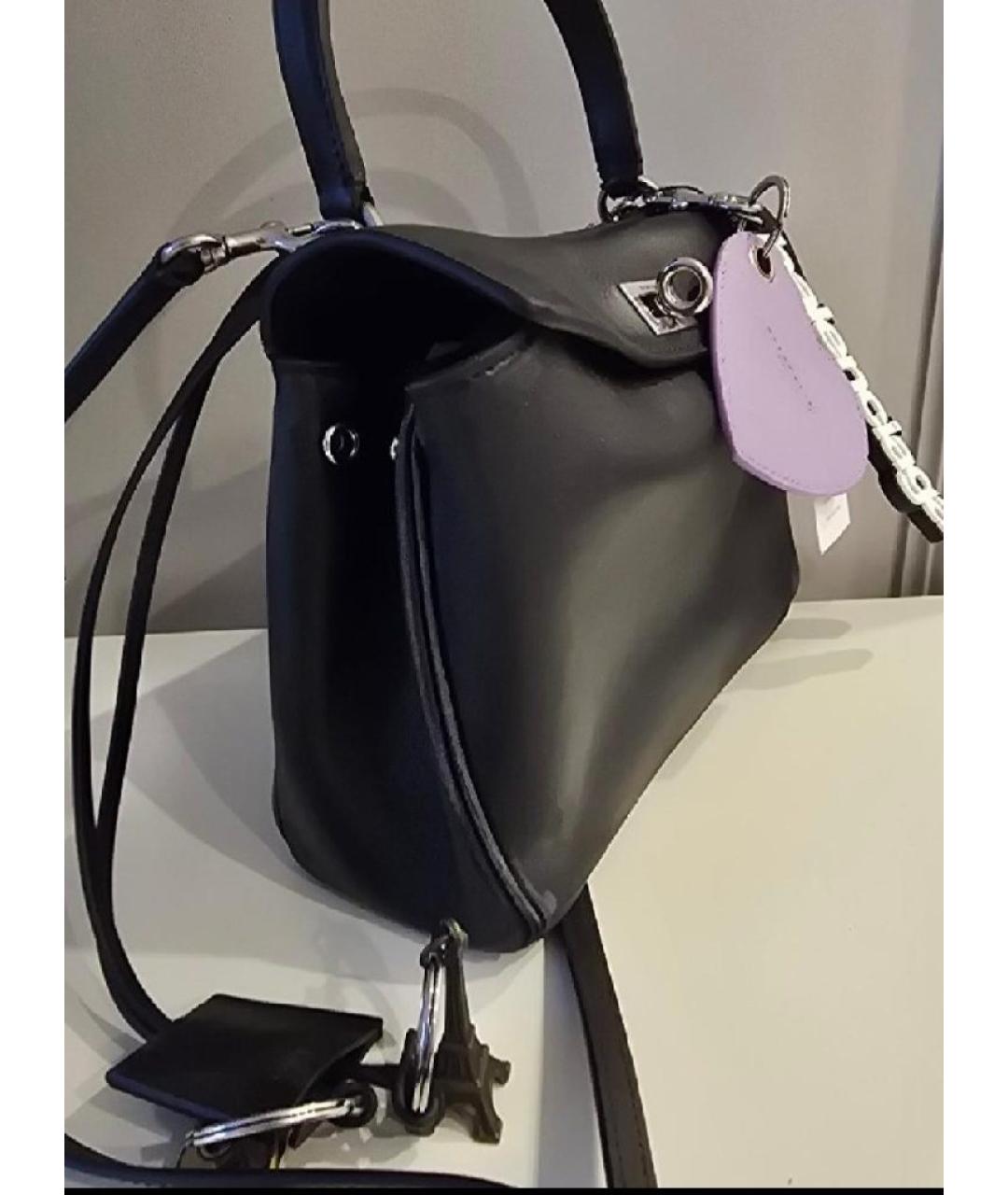 BALENCIAGA Черная кожаная сумка через плечо, фото 2