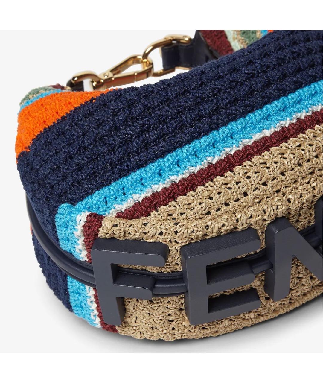 FENDI Мульти рафиевая сумка с короткими ручками, фото 4