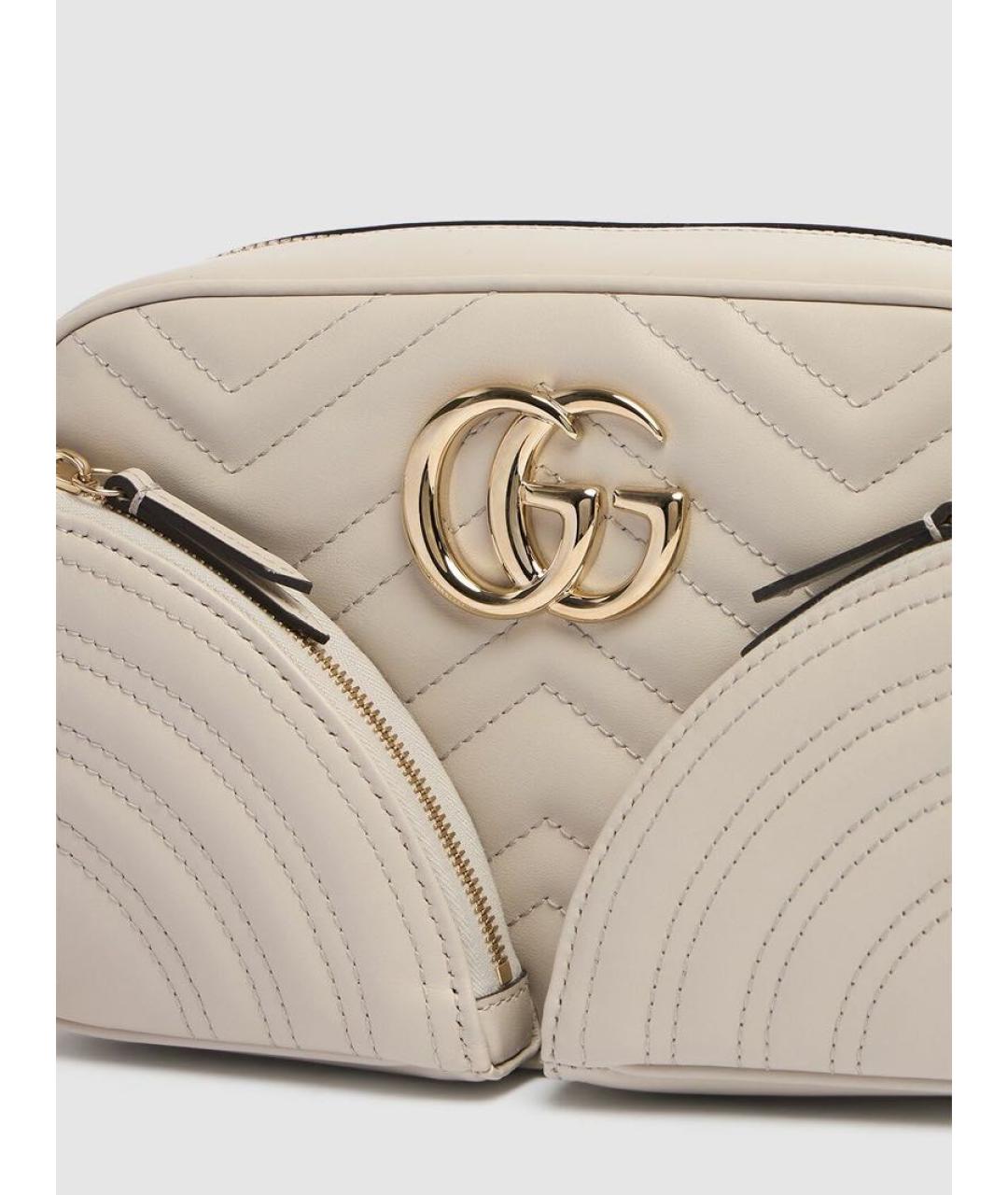 GUCCI Бежевая кожаная сумка через плечо, фото 4