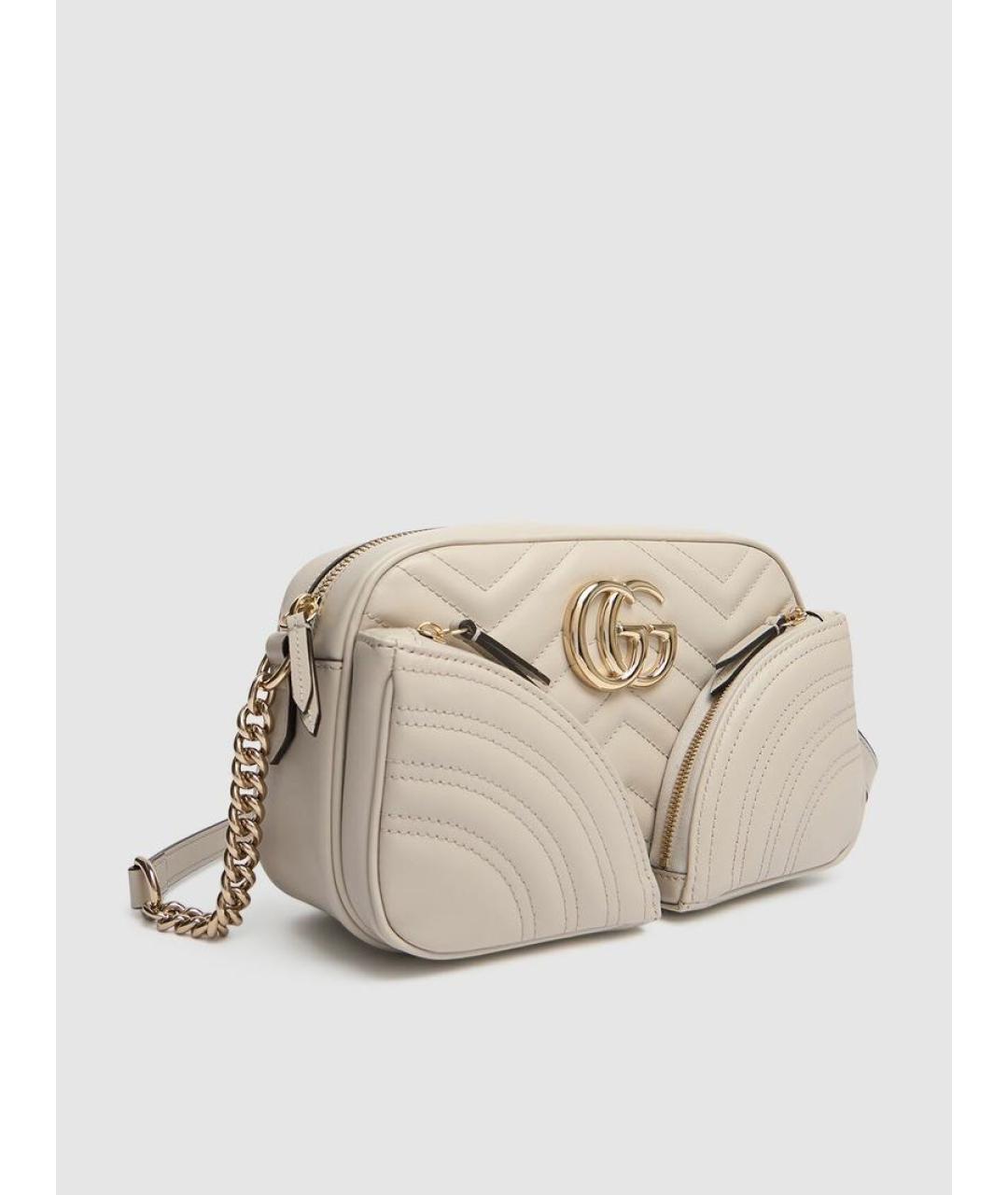 GUCCI Бежевая кожаная сумка через плечо, фото 3